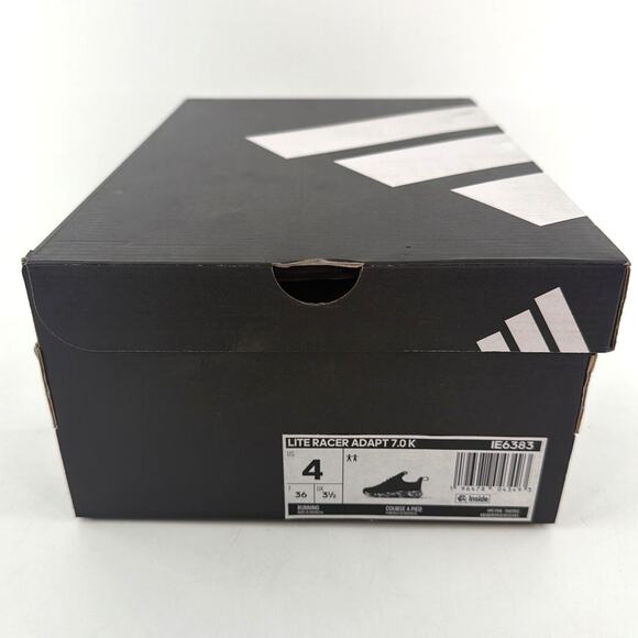 Adidas Kids Black Lite Racer Adapt 7.0 Shoes Size 4 - Picture 3 of 13